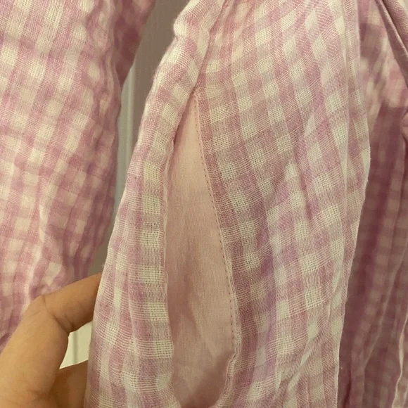 FRNCH Lavender and White Gingham Check Ruffle Dress Charleen Size Small - Picture 11 of 13